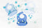Baby Silicone Bibs Set of 3, Muted Blue, Waterproof, Durable, Adjustable for Infant Toddler Feeding