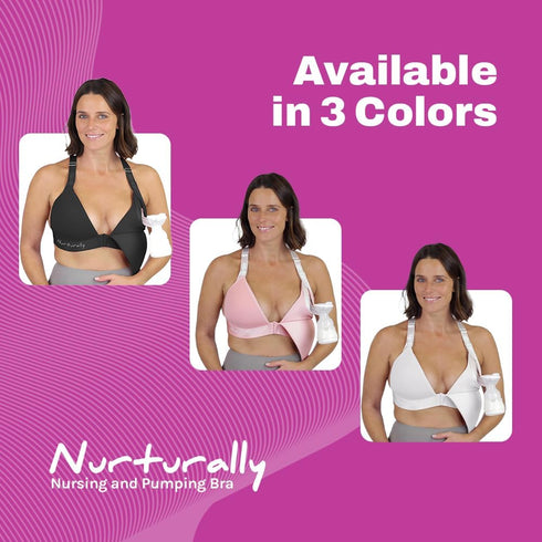 Nurturally Nursing and Pumping Bra, Adjustable Breast Pump Bra, Non-Wired Pumping Bra Hands Free, Breast Pump NOT