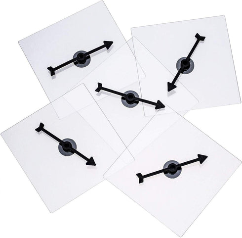 Gejoy 5 Pack Transparent Spinners for Classroom, Clear Dry Erase Math Game with Rotating Arrow