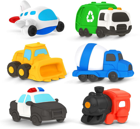 Zippytots 6 PCS Vehicle Floating Bath Toys Mold Free Infant Bath Tub