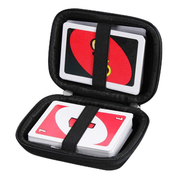Anleo Hard Travel Case for Mattel UNO Classic Card Game (Only Case) (Black)