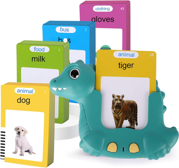 HUBFIVY Dinosaur Talking Flash Cards 224 Sight Words for Kids, Audible Educational Interactive