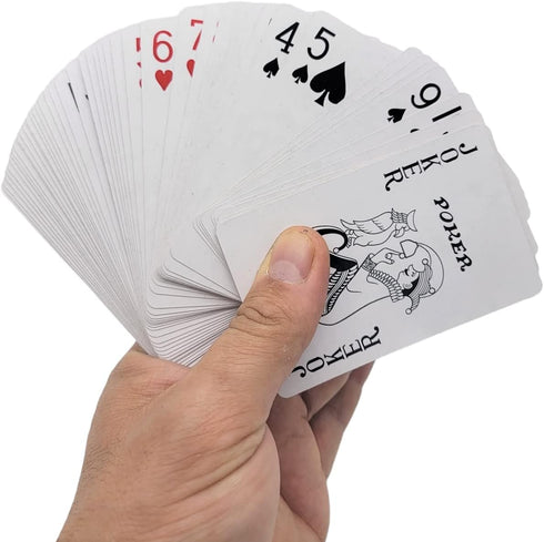 Economy Playing Cards - 2 Decks (Red and Blue), 2.3/8 inches by 3.3/8 inches, Plastic Coated for Poker and More