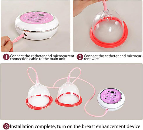 XFIXWSASV Wireless Electric Breast Massager, Vacuum Therapy Machine for Fast Enlargement, Double Cup Pump with Bust