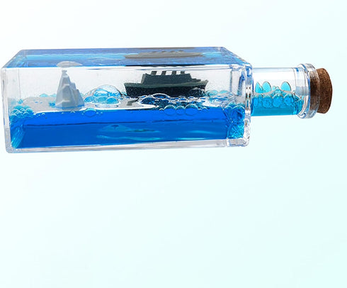 Honsheng Unsinkable Titanic Simulator Toy Wavey Boat in a Box Liquid Wave Cruise Fluid Ship Decoration Ornament for Car