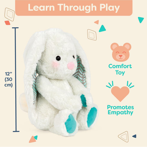 12-Inch 0 B. toys Plush Bunny Soft & Cuddly Plush Rabbit Toy Washable Happy Hues Peppy Mint Bunny Months+