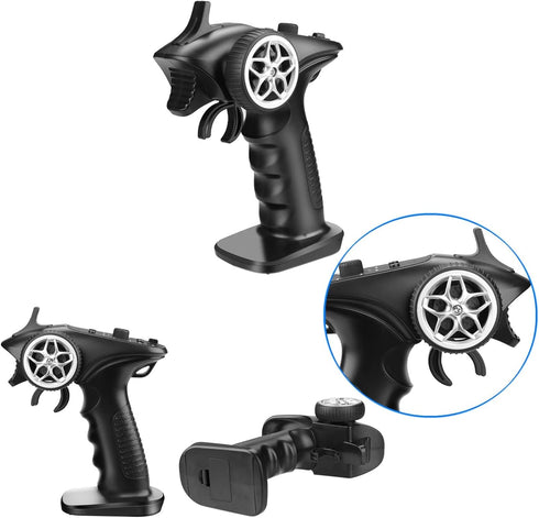 HTLNUZD 4H-TX 4CH 2.4GHz 4CH RC Radio System Transmitter with Controller Remote Control Receiver for RC Car, Boat