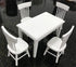 SXFSE Dollhouse Decoration Accessories, 1:12 Dollhouse Miniature Furniture Wooden White Dining Table Chair