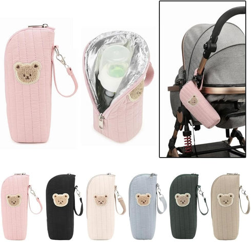 DTREELS Bottle Cooler Tote Bags with Foil Lining, Baby Bottle Thermal Bag, Portable Breastmilk Bottles Storage Bags
