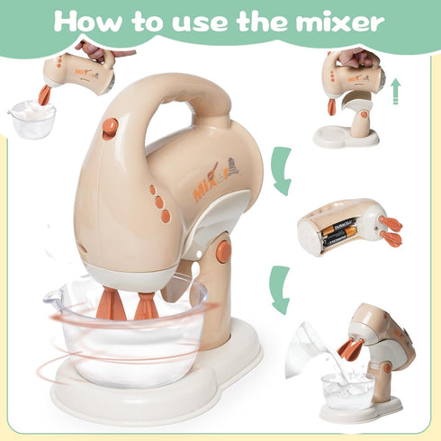 Set 3+ Kitchen Appliances Toy for Kids Kitchen Pretend Play Toy Play Kitchen with Coffee Maker Blender Espresso Machine