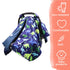 TANOFAR Car Seat Cover Baby, Peekaboo Opening Infant Car Seat Cover for Winter, Warm & Cozy Blue Dinosaur