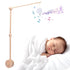 Baby Crib Mobile Arm Wooden Holder with Rotating Music Box Nursery Decor