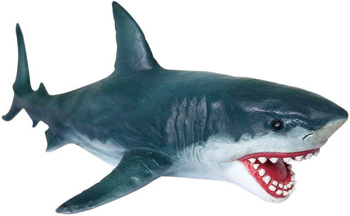 Gemini&Genius Sea Animal Great White Shark Action Figure - Megalodon Shark Model Toy, Soft Rubber Realistic Ocean Shark