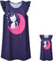 Jxstar Matching Girls&Doll Nightgowns Pajamas Princess Sleepwear Flutter Sleeve Night Dresses