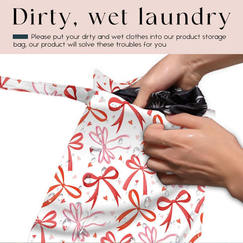 zcyxuuw Wet Bag, Wet Dry Bag, Swimsuit Bags, Beach Essentials, Red Bow Decor Waterproof Bags for Travel, Beach, Pool