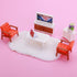 Cobee 2Pcs Miniature Carpets, 1:12 Dollhouse Wool Rug, White Furry Rugs for Dolls House Accessories Play Set