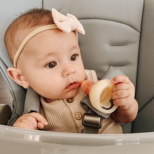 Ali+Oli (2-pc) Food & Fruit Feeder Pacifier Set (Oat & Coco), BPA-Free Silicone for Baby
