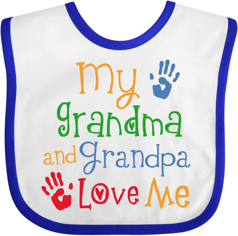 inktastic My Grandma and Grandpa Love Me Baby Bib