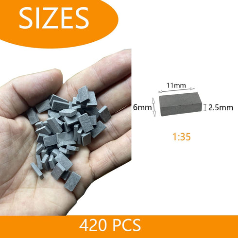 Cayway 420 PCS Mini Bricks, Tiny Black Bricks for Landscaping, Crafts, Dollhouse Mini Garden Accessories