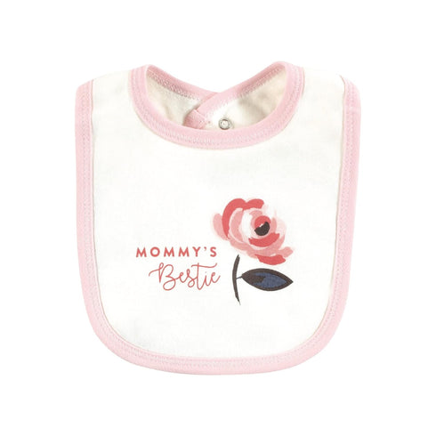 Touched by Nature Unisex Baby Organic Cotton Bibs - Bubblegum Floral, One Size