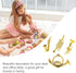 Balacoo 4Pcs Mini Plastic Musical Instrument Dollhouse Model, Gold Trumpet Saxophone Miniature Christmas Tree Decor