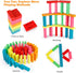 Coogam Wooden Blocks Stacking Game with Storage Bag, Toppling Colorful Tower Building Blocks Balancing Puzzles