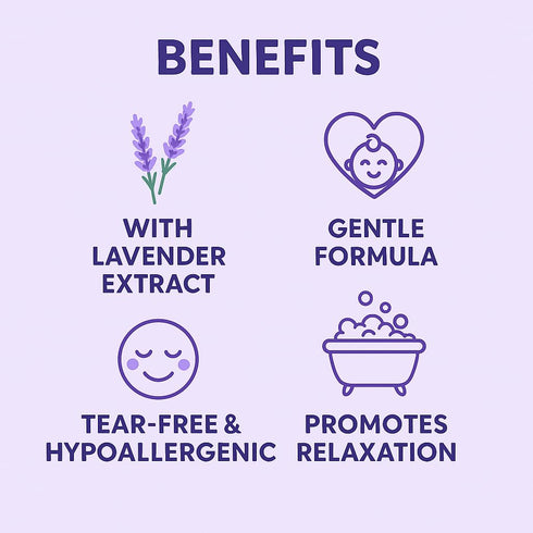 Generic 8.4 oz Natural Lavender Baby Shampoo, Tear-Free Gentle Wash with PlantDerived Cleansers, Hypoallergenic