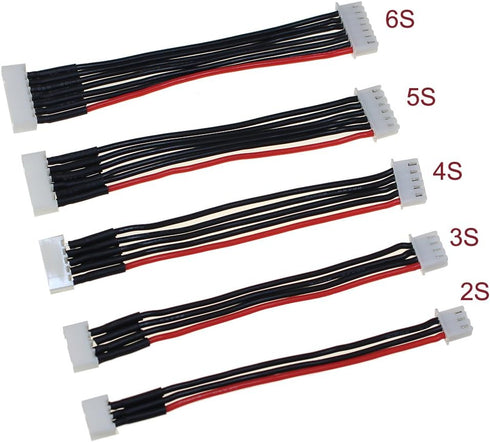 SoloGood 10PCS JST-XH Battery Balance Plug Extension Lead - 22AWG Silicone Wire for LiPo Batteries, Each Size 2pcs