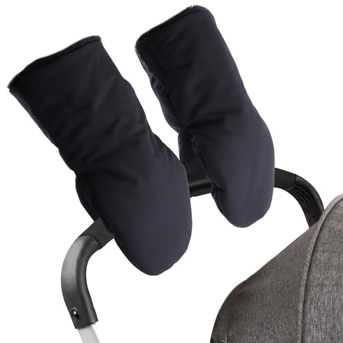 Zsedrut Universal Winter Stroller Gloves, Anti-Freeze Mittens, Water Repellent Hand Warmer Muff, Fleece Lined (Black-2).