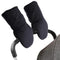 Zsedrut Universal Winter Stroller Gloves, Anti-Freeze Mittens, Water Repellent Hand Warmer Muff, Fleece Lined (Black-2).
