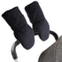 Zsedrut Universal Winter Stroller Gloves, Anti-Freeze Mittens, Water Repellent Hand Warmer Muff, Fleece Lined (Black-2).