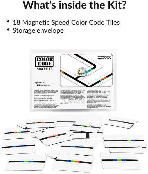Color Code Magnets Speed Kit - Interactive Coding Learning Tool for Kids Ages 3+, 18 Tiles, Base Kit Required