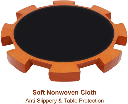 Exqline Wooden Hub for Mexican Train Dominoes Accessories with Felted Bottom - Solid Pine Mexican Train Game