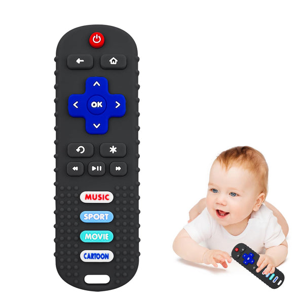 Baby Teething Toys, Soft Silicone Remote Control Teether for Babies 3-18 Months, BPA Free Chew Sensory Toys