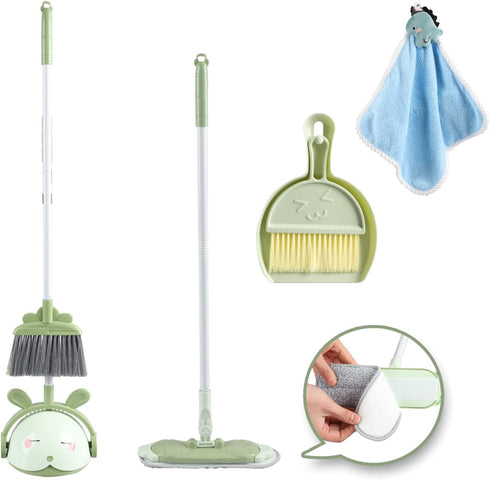 Midoneat Kids Cleaning Toy Set, Mini Child Broom, Mop and Dustpan, Little