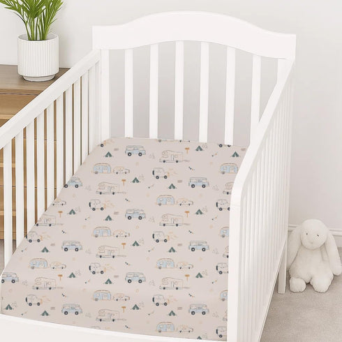 Set 2, 24x38 Mattress-Homes Mini Crib Sheets of Fitted Sheets for Mini Crib & Portable Mattress, Soft, Breathable