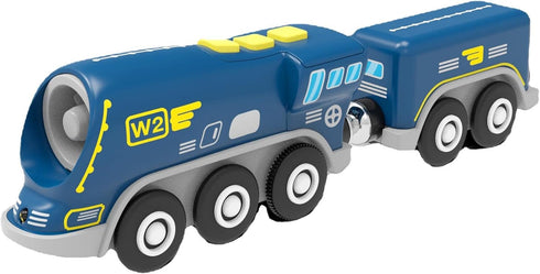 Z MAYABBO Battery Operated Locomotive Trains for Wooden Tracks, Powerful Engine Toy Train Vehicle for Railway Track