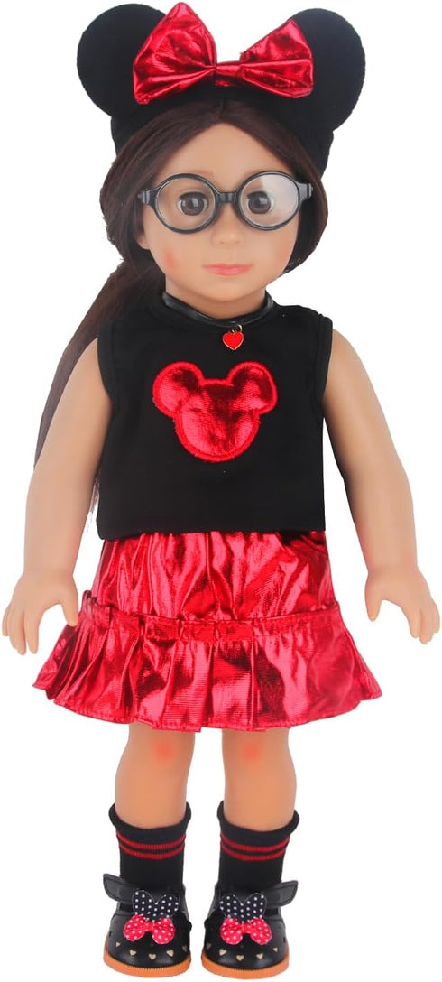 18 Inch Doll Playset for Girl Dolls, Micky Themed Accessories for American Dolls, Total of 7 pcs