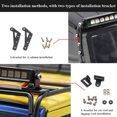 RC LED Light Bar Roof LED Lamp Kit, 20 Light Modes Control 155mm for 1/10 TRX-4 TRX-6 D90 HSP Redcat RC4WD Tamiya Axial