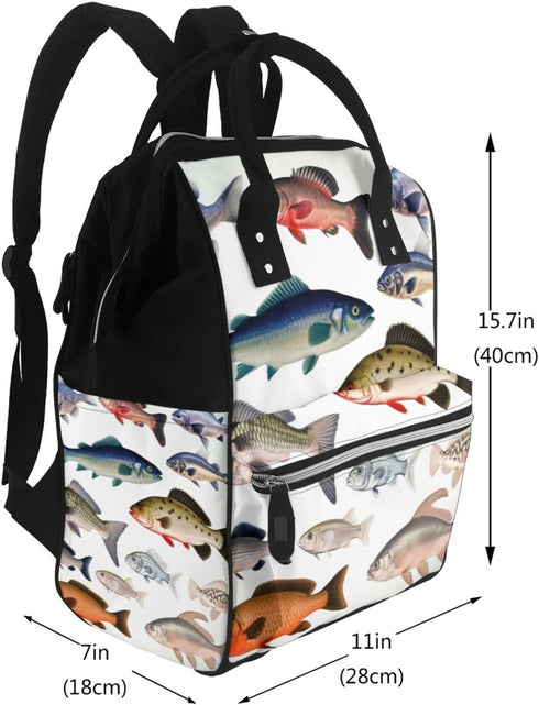 KLLTYHMU Backpack Mummy Backpack Backpack Diaper Bag Different Fish Baby Essentials Diapers Bag Waterproof Multipurpose