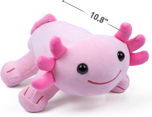 Axolotl Plush Toy - 10.8” Soft Cute Stuffed Cotton Pillow - Kawaii Salamander Animal Gift for Boys & Girls