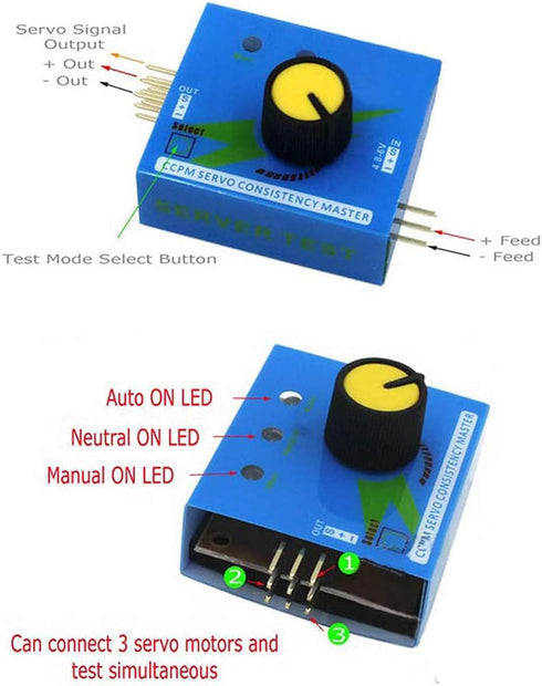HiLetgo 3pcs RC Servo Tester, 3CH Digital Multi ECS Consistency Speed Controller Checker for RC Helicopter Car Boat