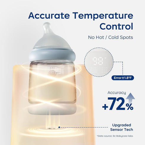 Warmer,10-in-1 Bc Babycare Bottle Fast Baby Milk Warmer with Smart Temperature Control, Rotating Heating, Bottle
