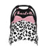 COWSROCK Pink Bow with Leopard Print Custom Name Baby Car Seat Cover Personalized