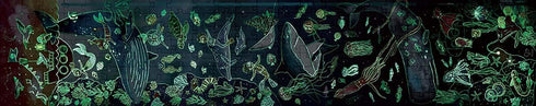 Hape Ocean Life Puzzle - 1.5 Meter Long | 200 Pieces Colorful Giant Glow-in-The-Dark Marine Life Jigsaw for Children 6+