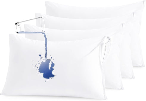 NTBAY 4 Pack Zippered Waterproof Toddler Pillow Protectors, Super Soft Quiet Zip Baby Pillow Cases, 13x18 Inches
