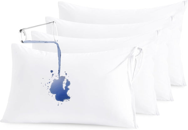 NTBAY 4 Pack Zippered Waterproof Toddler Pillow Protectors, Super Soft Quiet Zip Baby Pillow Cases, 13x18 Inches