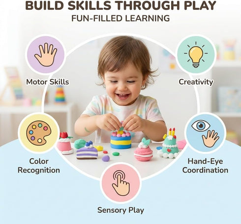 OBVIO HOME 12 Set, Air Dry Clay for Kids - Dream Dessert Designs Modeling Clay Kit - Model Sculpting Ultra Soft Safe