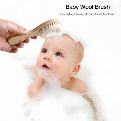 Set 2 of Baby Hair Brushes with Soft Goat Bristles