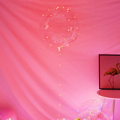 GameXcel LED Light Up Balloons, 20 Inch, 6 Pack Clear Bobo Balloons with 10ft Red LED String Lights
